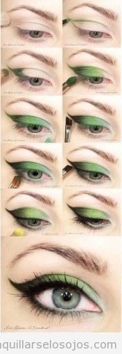 Maquillaje de ojos con sombra verde