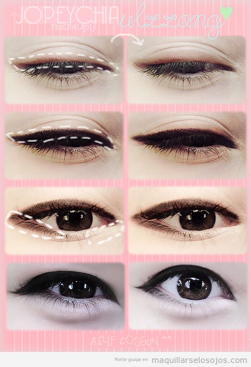Maquillaje los ojos estilo coreano, ulzzang, paso a paso • Maquillarse los  ojos