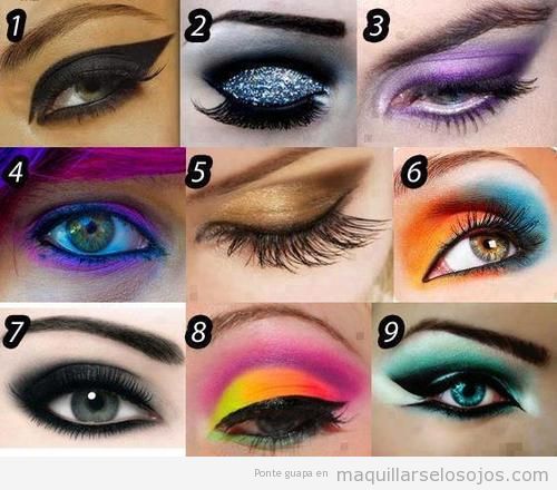 9 estilos de maquillaje de ojos diferentes, llenos de color
