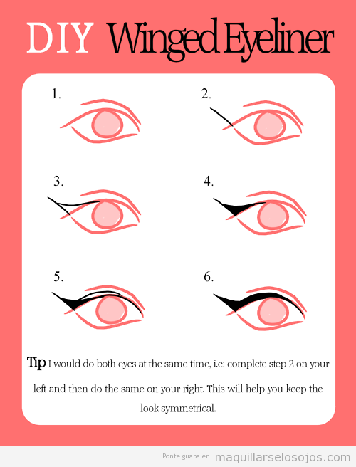 Cómo dibujar una línea del ojo con efecto alado, paso a paso • Maquillarse  los ojos