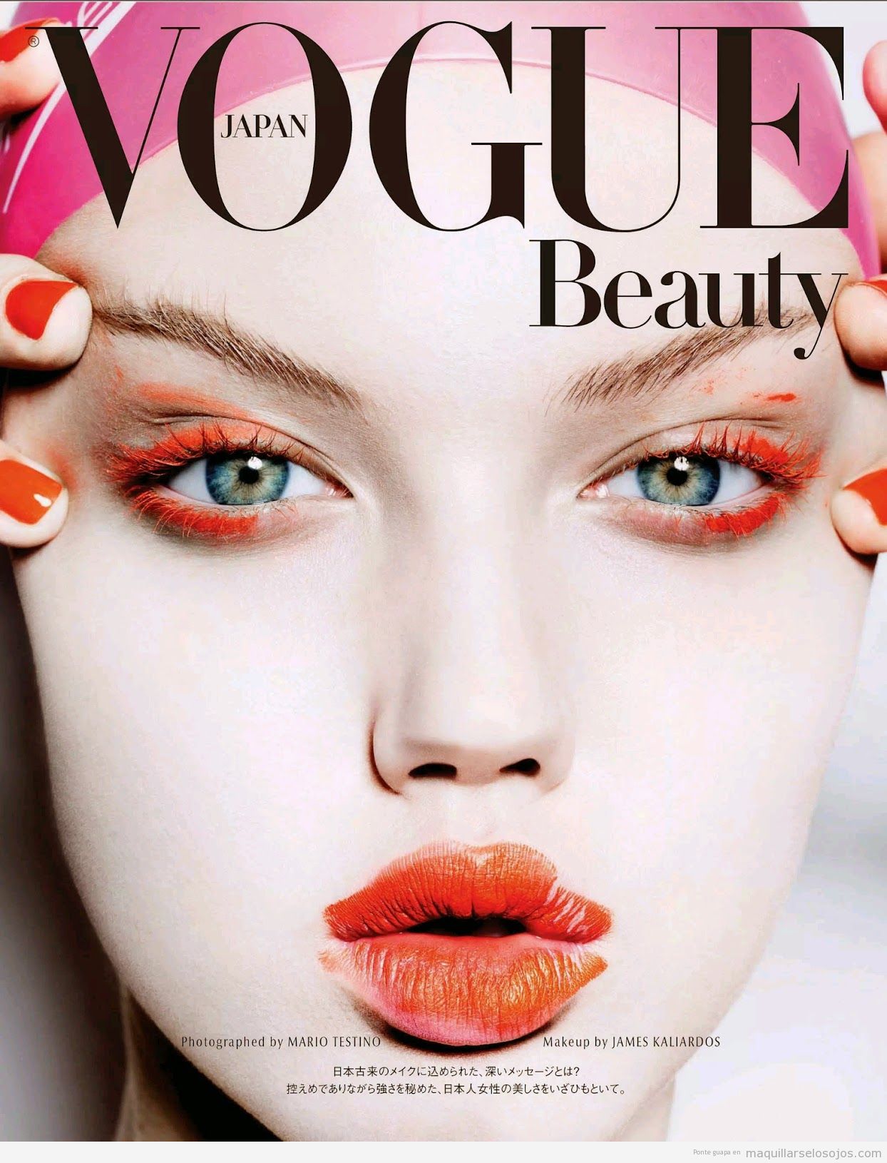 Maquillaje de ojos, Lindsey Wixson en Vogue Japón Noviembre 2014 issue