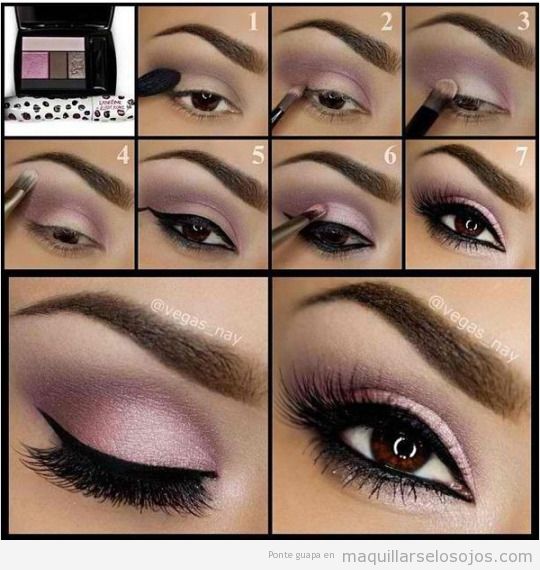 3 tutoriales de maquillajes de ojos con tonos lila para ojos marrones •  Maquillarse los ojos