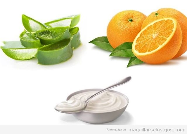 Mascarilla facial casera de yogur, naranja y aloe